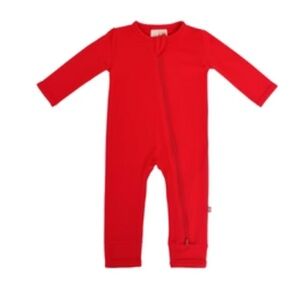 Kyte baby zippered romper in crimson